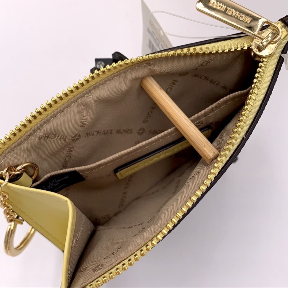 MICHAEL KORS SMALL TOP ZIP COINPOUCH W ID BUTTERCUP - Picture 7 of 14